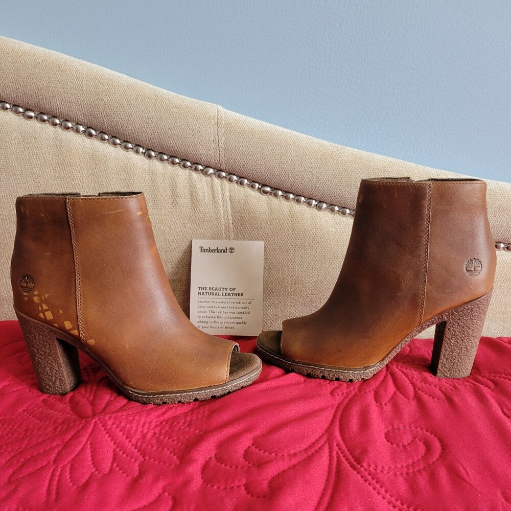 Timberland Peep Toe Cut Out Ankle Bootie - Size 6 - Picture 3 of 5